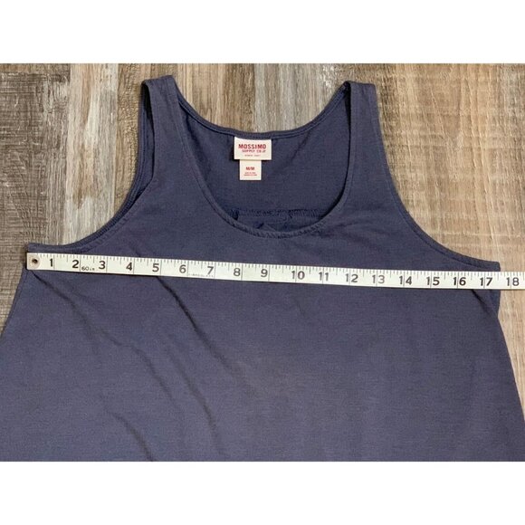 Mossimo Supply Co Womens Blue Gray Sleeveless Tank Top Crochet Lace Hi-Lo Hem M - Picture 9 of 13